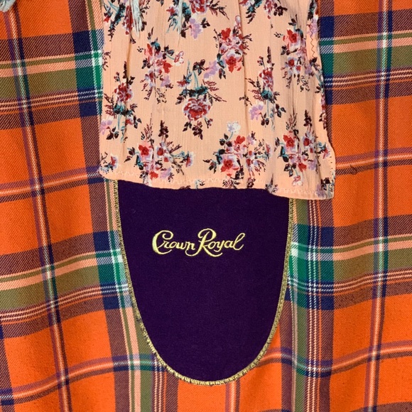 💰UpCycled Recycled Repurposed Crown Royal Grunge Flannel Hippie Gypsy Boho Ooak - Picture 7 of 7